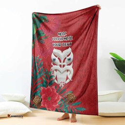 Maori Wheku Meri Kirihimete Personalised Blanket All Red Indigenous Maori Motif LT9
