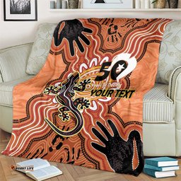 Personalised Australia Lizard NAIDOC Week 2026 Blanket 50 Years of Deadly Aboriginal Art LT14