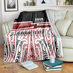 Personalised Toitu Te Tiriti Aotearoa 1840 Blanket Red Kowhaiwhai Puhoro LT9