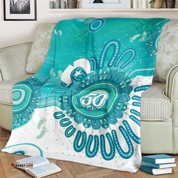 NAIDOC Week 2026 Blanket 50 Years Deadly Dhari Cyan Aboriginal Art LT14