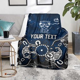 Personalized Geelong Cats Blanket Aboriginal Dot Painting Graffiti Style TS04