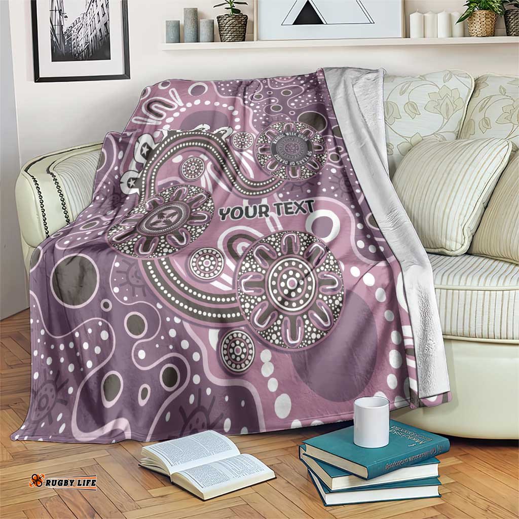 Personalised NAIDOC Week 50 Years Deadly Always Blanket Pink Aboriginal Artwork Dot Painting LT9