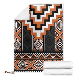 Orange Taniko Pattern Aotearoa Blanket Niho Taniwha Mix Poutama LT14