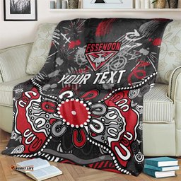 Personalized Essendon Bombers Blanket Aboriginal Dot Painting Graffiti Style TS04