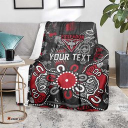 Personalized Essendon Bombers Blanket Aboriginal Dot Painting Graffiti Style TS04