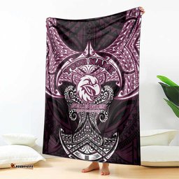Personalized Manly Warringah Sea Eagles Blanket Polynesian Tribal Pattern Style TS04
