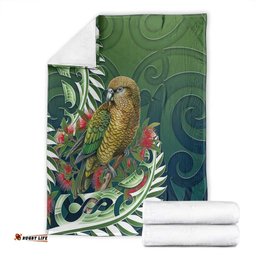 New Zealand Kea Bird Blanket With Maori Koru Fern LT05