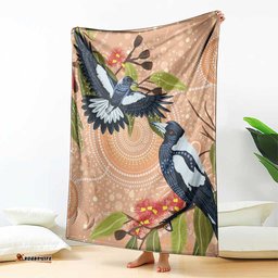 Magpies On Eucalyptus Australia Aboriginal Blanket LT7