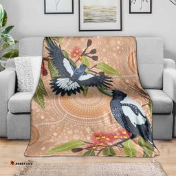 Magpies On Eucalyptus Australia Aboriginal Blanket LT7