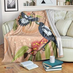 Magpies On Eucalyptus Australia Aboriginal Blanket LT7