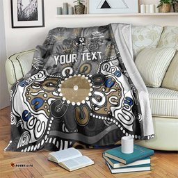 Personalized Collingwood Magpies Blanket Aboriginal Dot Painting Graffiti Style TS04