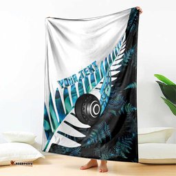 New Zealand Lawn Bowls Custom Blanket Aotearoa Silver Fern Paua Shell LT14