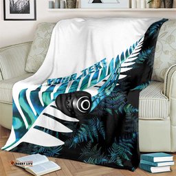 New Zealand Lawn Bowls Custom Blanket Aotearoa Silver Fern Paua Shell LT14