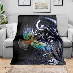 New Zealand Kea Bird Personalised Blanket Maori Tribal Koru Art LT9