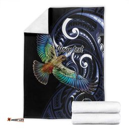 New Zealand Kea Bird Personalised Blanket Maori Tribal Koru Art LT9