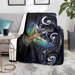 New Zealand Kea Bird Personalised Blanket Maori Tribal Koru Art LT9