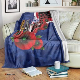 North Kangaroos ANZAC Personalised Blanket Lest We Forget Poppy Camo LT9