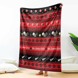 New Zealand Darts Christmas Blanket Merry Xmas Aotearoa Maori Red LT14