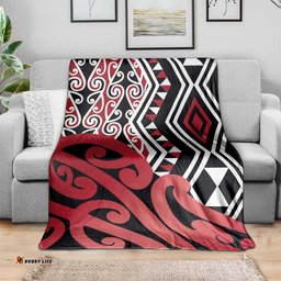 New Zealand Blanket Aotearoa Kowhaiwhai Mix Taniko Art - Red LT14