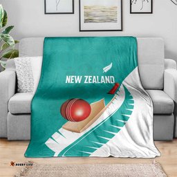 New Zealand Cricket Blanket Kiwi Birds Haka Dance Turquoise Fern Sporty Style LT03
