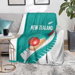 New Zealand Cricket Blanket Kiwi Birds Haka Dance Turquoise Fern Sporty Style LT03