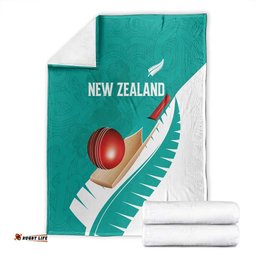 New Zealand Cricket Blanket Kiwi Birds Haka Dance Turquoise Fern Sporty Style LT03