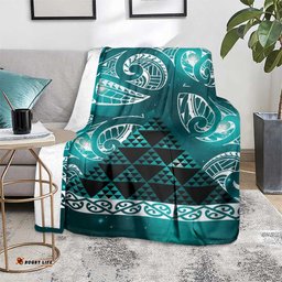 Matariki New Zealand Blanket NZ Niho Taniwha Maori New Year Cyan Galaxy LT14