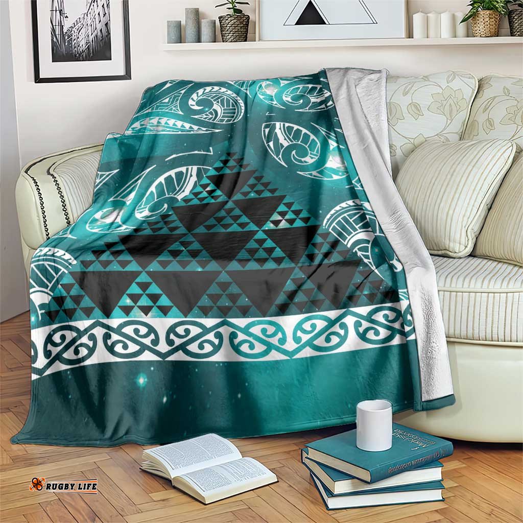 Matariki New Zealand Blanket NZ Niho Taniwha Maori New Year Cyan Galaxy LT14