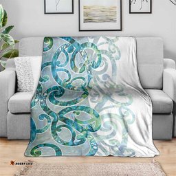 Paua Shell Maori Blanket Koru Kowhaiwhai LT7