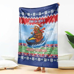 New Zealand Christmas Blanket Funny Jet Ride Kiwi Xmas LT05