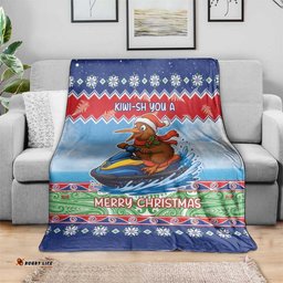 New Zealand Christmas Blanket Funny Jet Ride Kiwi Xmas LT05
