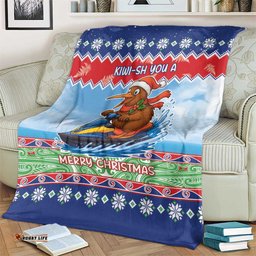 New Zealand Christmas Blanket Funny Jet Ride Kiwi Xmas LT05