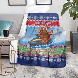 New Zealand Christmas Blanket Funny Jet Ride Kiwi Xmas LT05