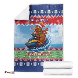 New Zealand Christmas Blanket Funny Jet Ride Kiwi Xmas LT05