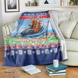 New Zealand Christmas Blanket Funny Jet Ride Kiwi Xmas LT05