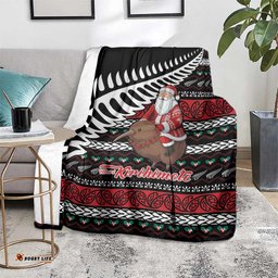 New Zealand Kiwi Santa Christmas Blanket He Wairua Kirihimete LT9