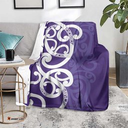Violet Green Maori Blanket Koru Kowhaiwhai LT7