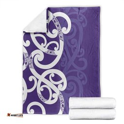 Violet Green Maori Blanket Koru Kowhaiwhai LT7