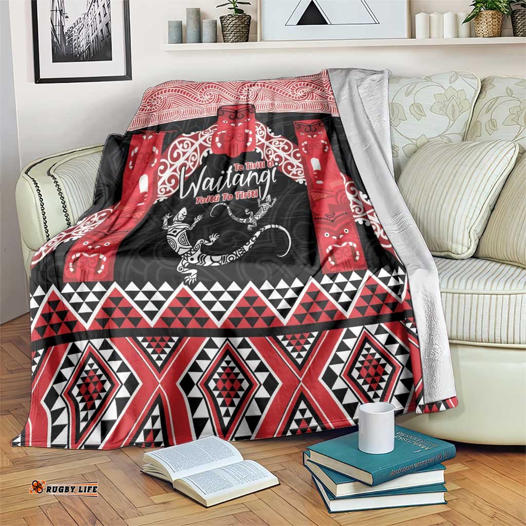 Toitu Te Tiriti O Waitangi Blanket Maori Wharenui With Taniko Motifs LT14