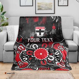 Personalized St Kilda Saints Blanket Aboriginal Dot Painting Graffiti Style TS04
