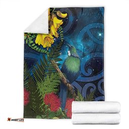 Tui Bird New Zealand Starry Sky Blanket Maori Koru LT7