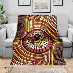 Richmond Football Club Blanket Indigenous Monochrome Dot Art Mascot Style TS04
