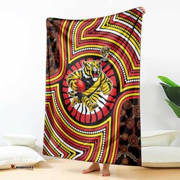 Richmond Football Club Blanket Indigenous Monochrome Dot Art Mascot Style TS04