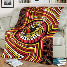 Richmond Football Club Blanket Indigenous Monochrome Dot Art Mascot Style TS04