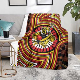 Richmond Football Club Blanket Indigenous Monochrome Dot Art Mascot Style TS04