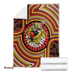 Richmond Football Club Blanket Indigenous Monochrome Dot Art Mascot Style TS04
