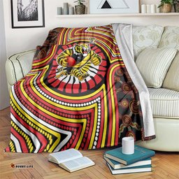 Richmond Football Club Blanket Indigenous Monochrome Dot Art Mascot Style TS04