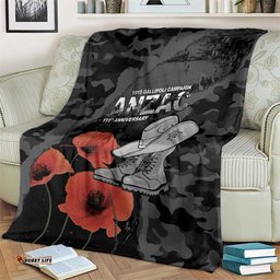 Australia 1915 Gallipoli ANZAC Blanket 111th Anniversary Army Boots And Slouch Hat LT14