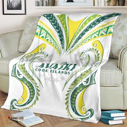 Rugby Cook Islands Avaiki Blanket White Kuki Airani Tribal Maori Inspired LT9