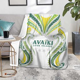 Rugby Cook Islands Avaiki Blanket White Kuki Airani Tribal Maori Inspired LT9